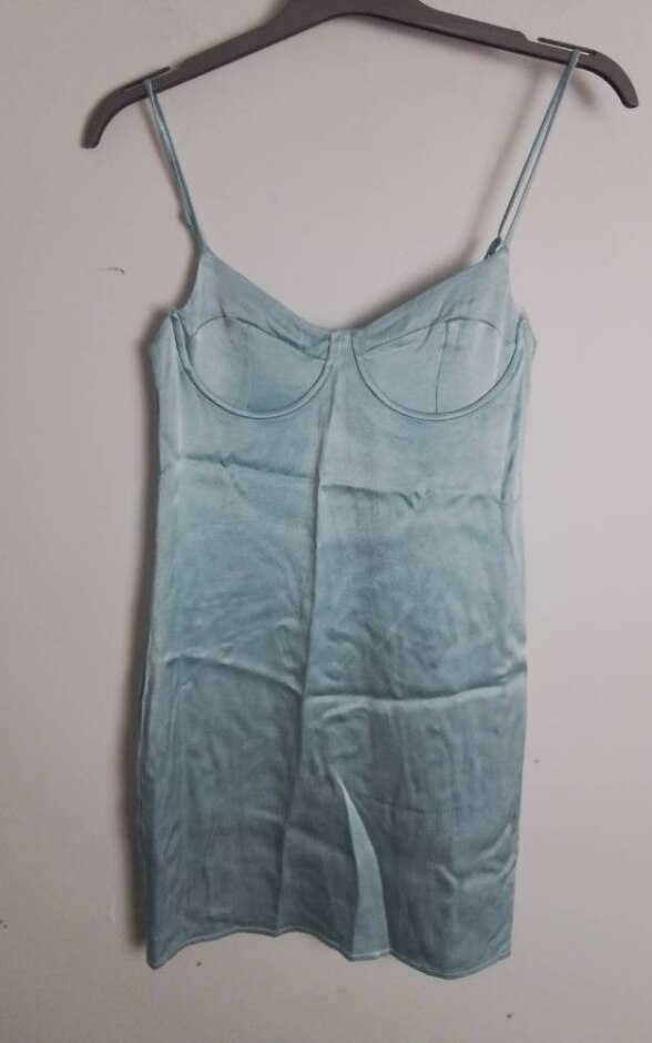 Zara Women Corset Top Light Blue Size: S
