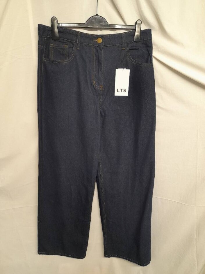 Long Tall Sally Wide Leg Jeans Dark Denim Size: 16