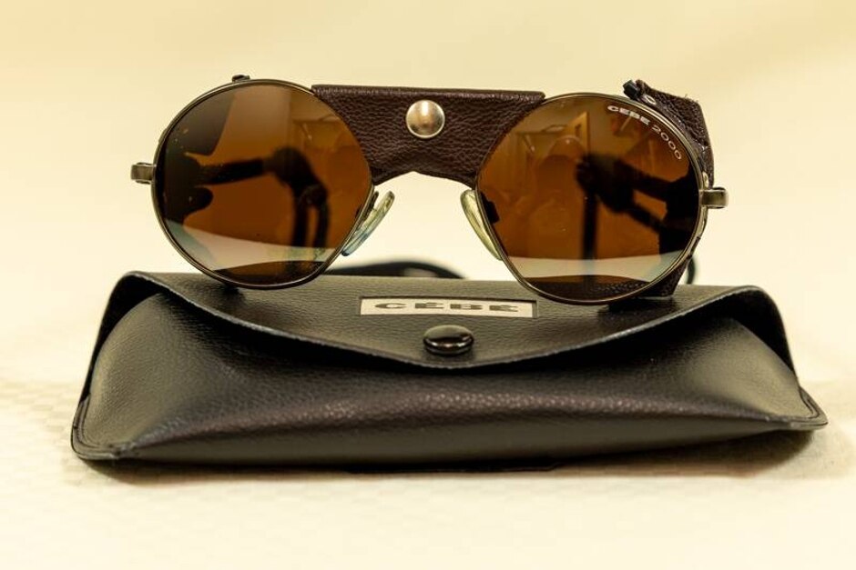 Cebe 2000 Vintage Nos Sports/ski Leather Steampunk Sunglasses Brown/black