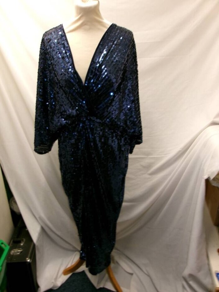 Monsoon Fabulous Batwing Blue Sequin Size: 18