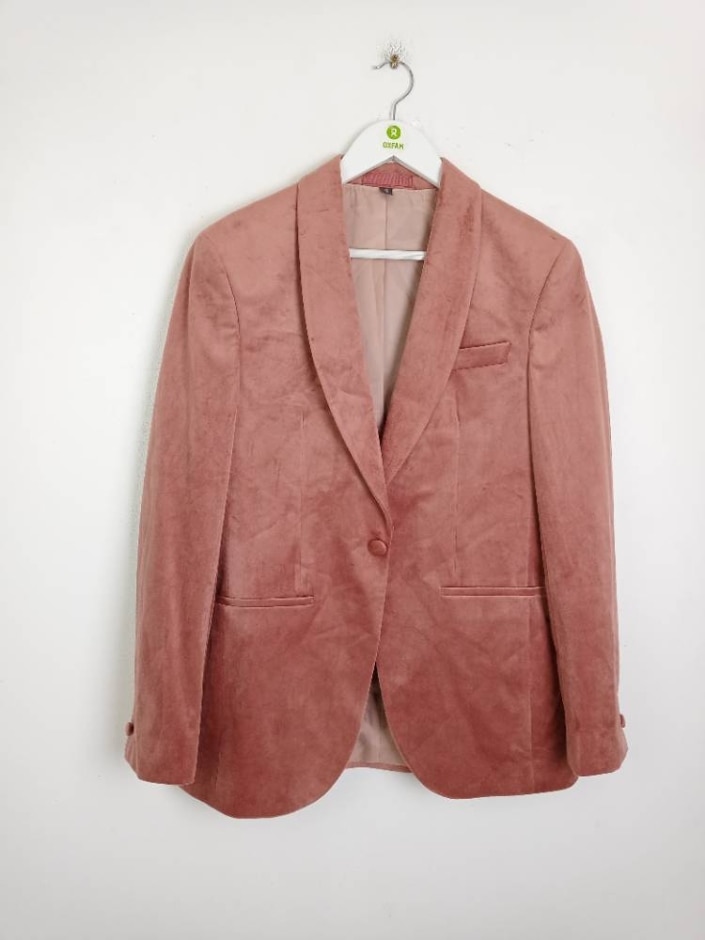 M&s Marks & Spencer Men's Velvet Blazer Jacket Pink Size: 36" Chest
