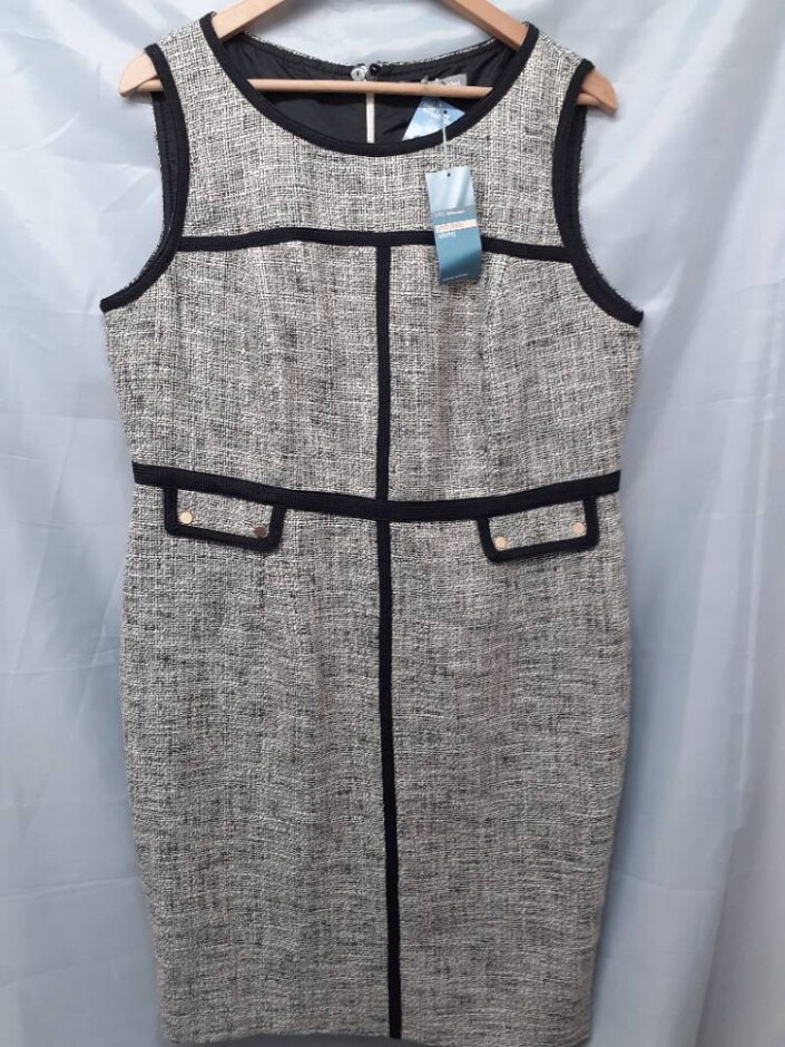 M&s Woman Work Dress Gold Mix Size: 18