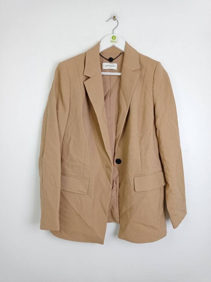 Autograph Women's Wool Blend Blazer Jacket Camel Size: 14