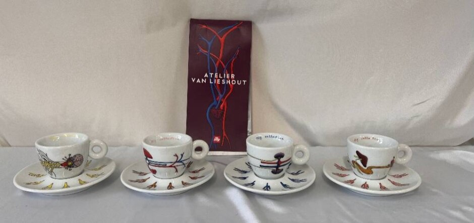 Atelier Van Lieshout Limited Edition Espresso 4 Cups And 4 Saucers Booklet Included Unboxed