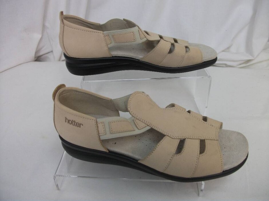 Hotter Suede Sandals Beige Size 5