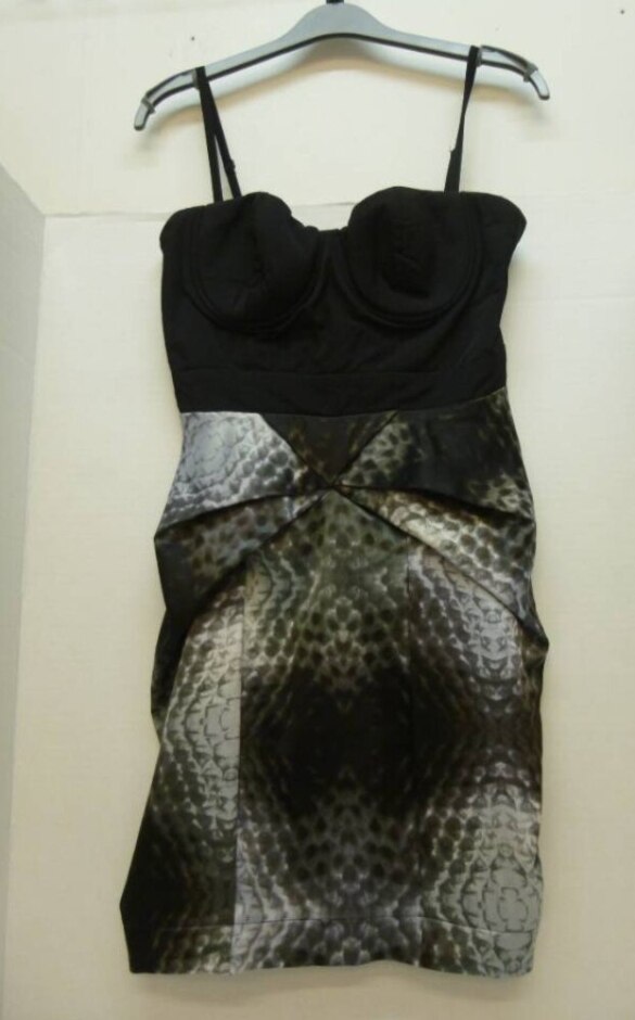 Lipsy London Party Dress Black & Grey Size: 10