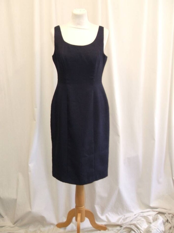 Shubette Fitted  Dress Dark Blue Size: 10