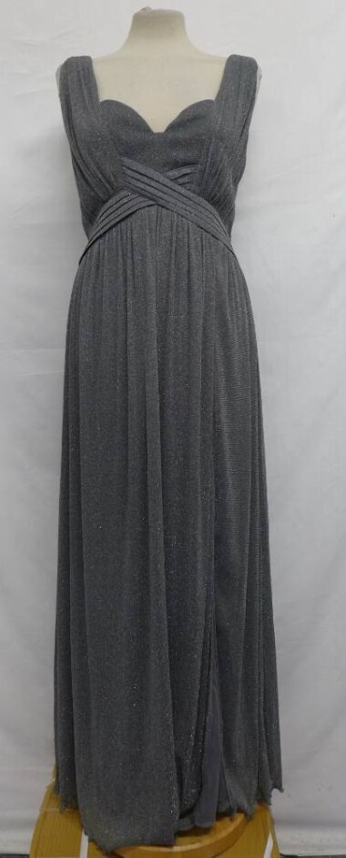 Little Mistress Wrap Style Babydoll Dress Sparkling Grey Size: 12