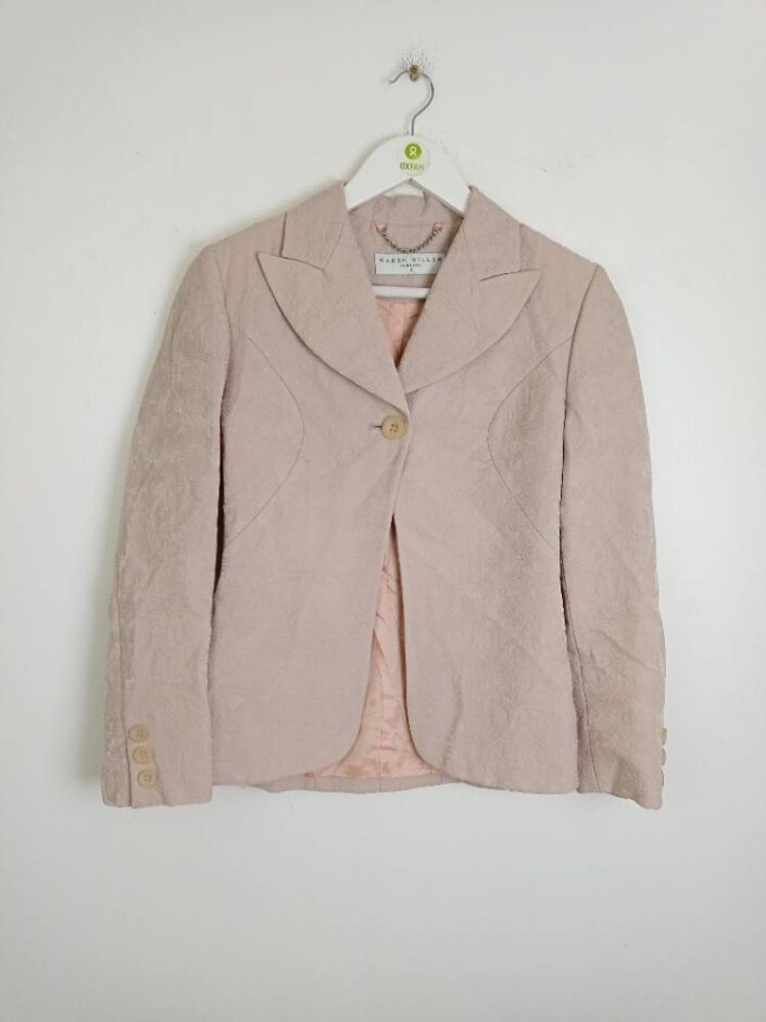 Karen Millen Wool Blend Blazer Jacket Pink Size: 8