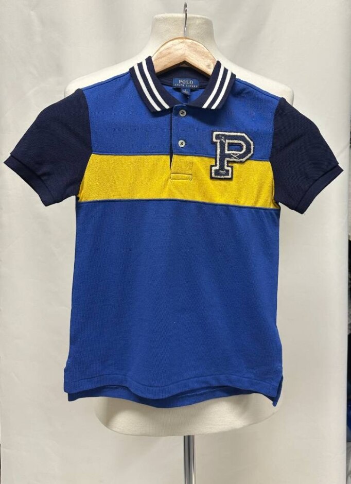 Polo Ralph Lauren Embroidered Cotton Mesh Polo  Blue Yllw Navy Size: 7 - 8 Years