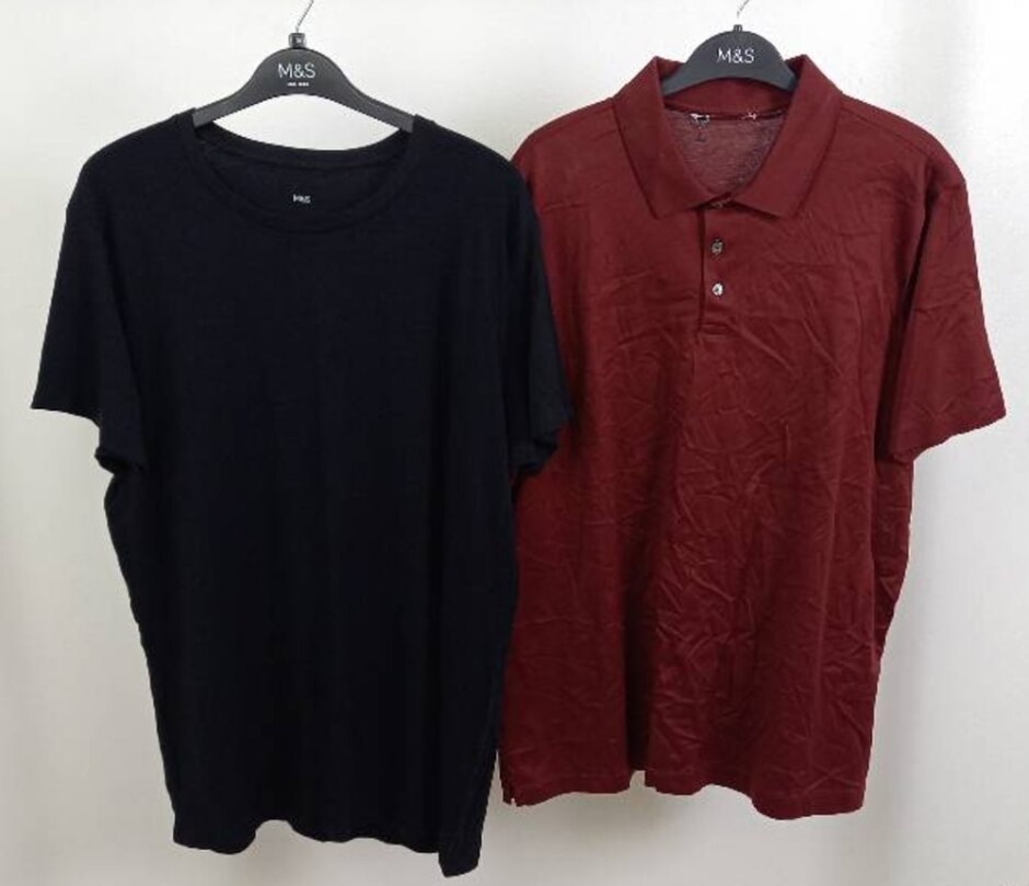 Marks & Spencer Thermal + Polo Shirt Bundle Burgundy  Size: L
