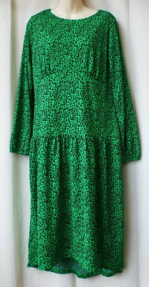 Tu Animal Print Midi Dress Bright Green Size: 14