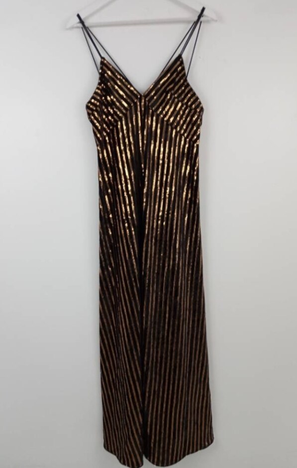 Shein Maxi Dress Sequin Glitter  Gold Size: M