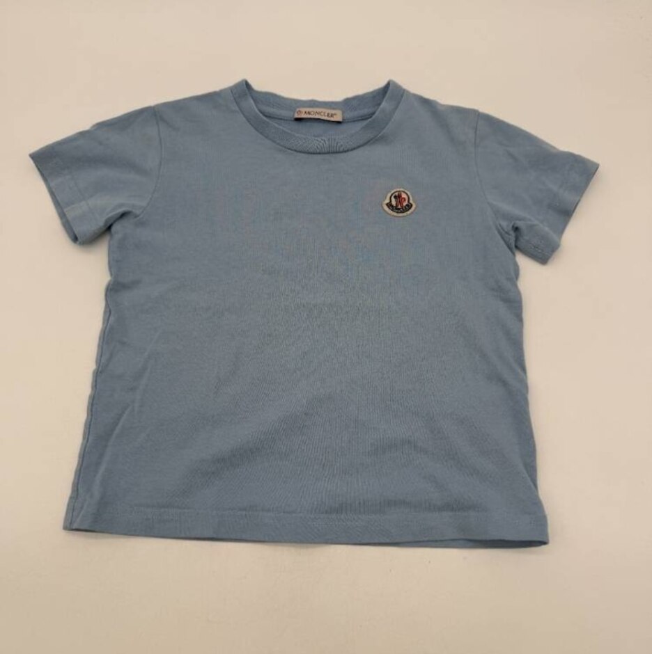 Moncler Logo Patch Cotton T-shirt  Blue Size: 5 - 6 Years