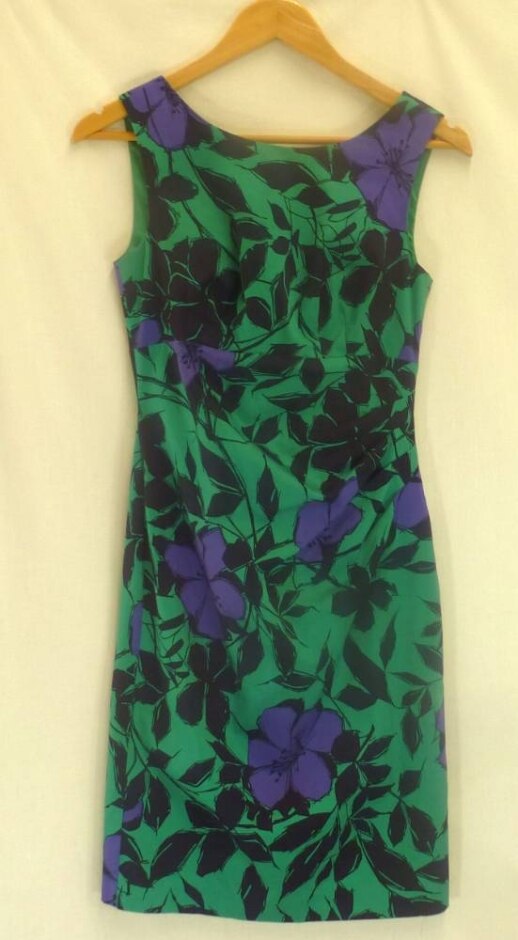 Oasis Sleeveless Shift Dress Green Size: 8