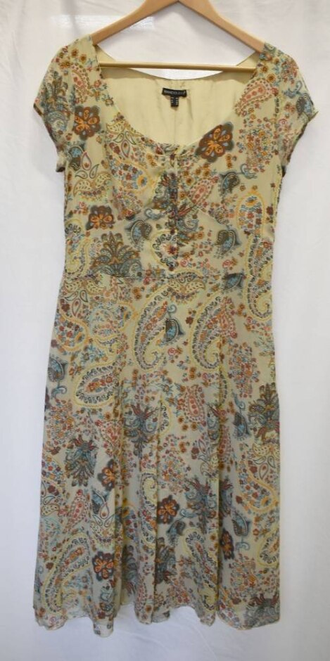 Bandolero Cap Sleeve  Dress Cream Size: 14