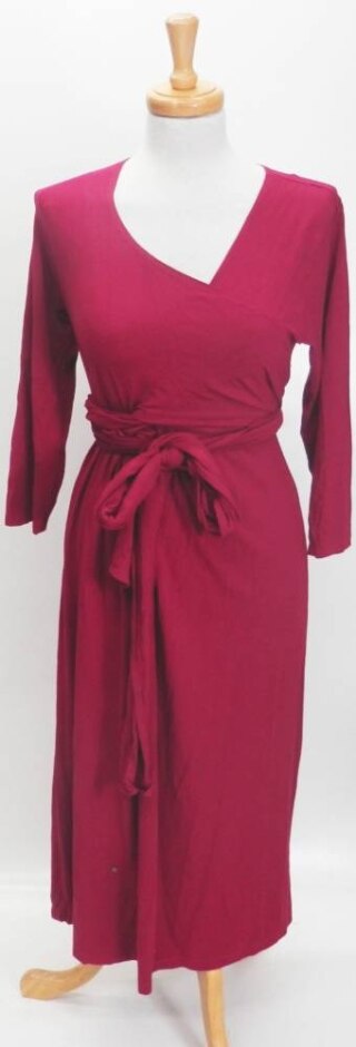 Isabella Oliver Ls Wrap Maternity Dress Burgundy Size: 4