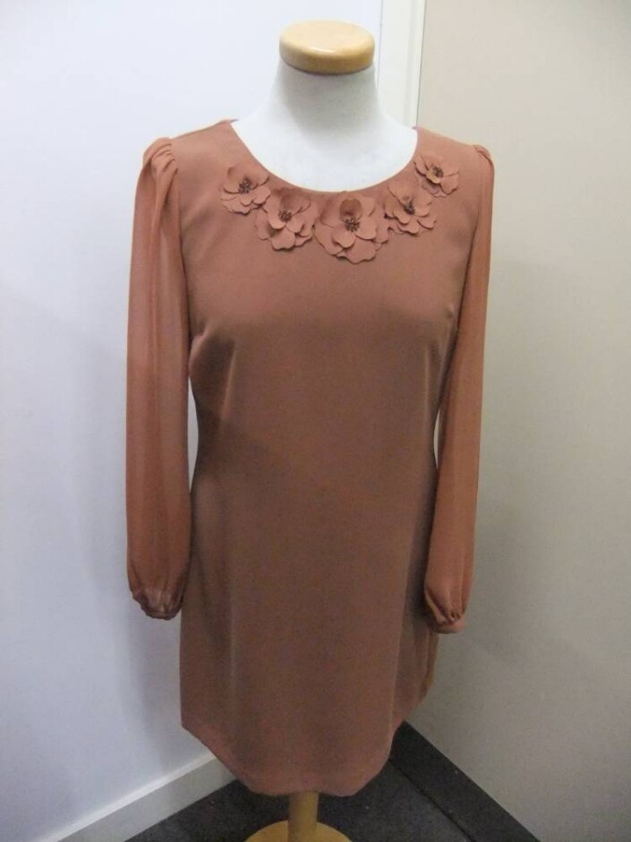 Oasis Knee Length Dress Brown Size: 10