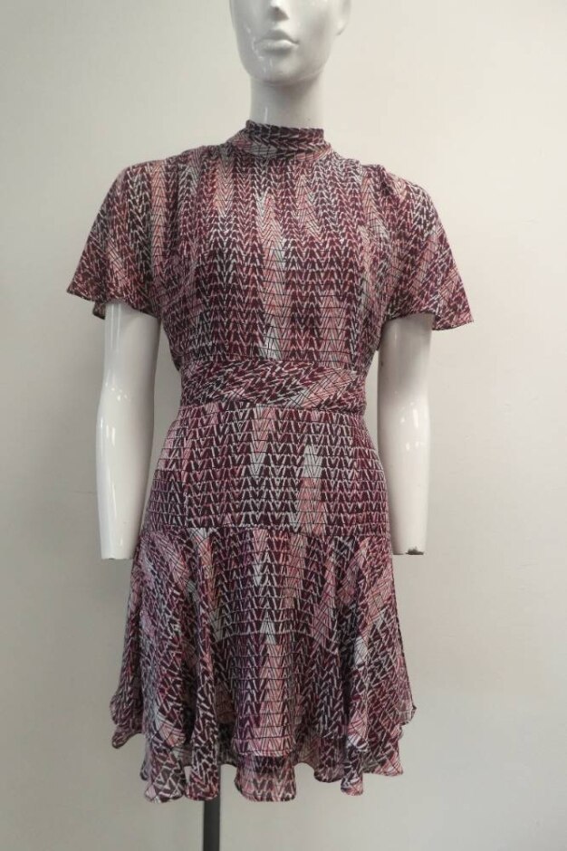 Reiss Lightweight Dress Pink And White Size: 10