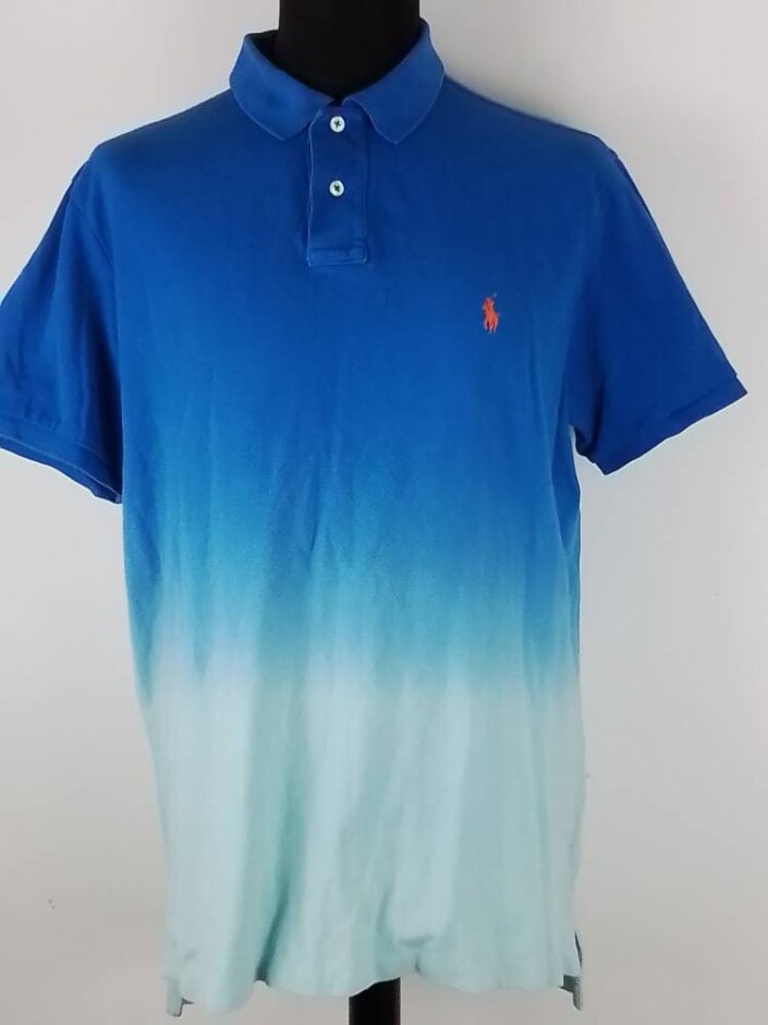 Ralph Lauren Tie-dye Effect Polo Top Blue Size: Xl