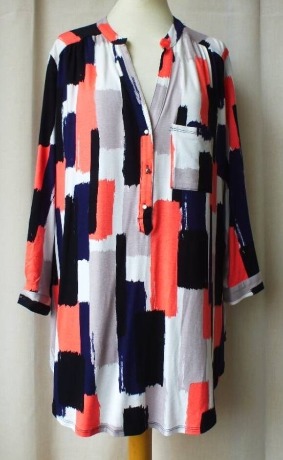 Wallis Brushstroke Print Jersey Tunic Multi Size: Xl