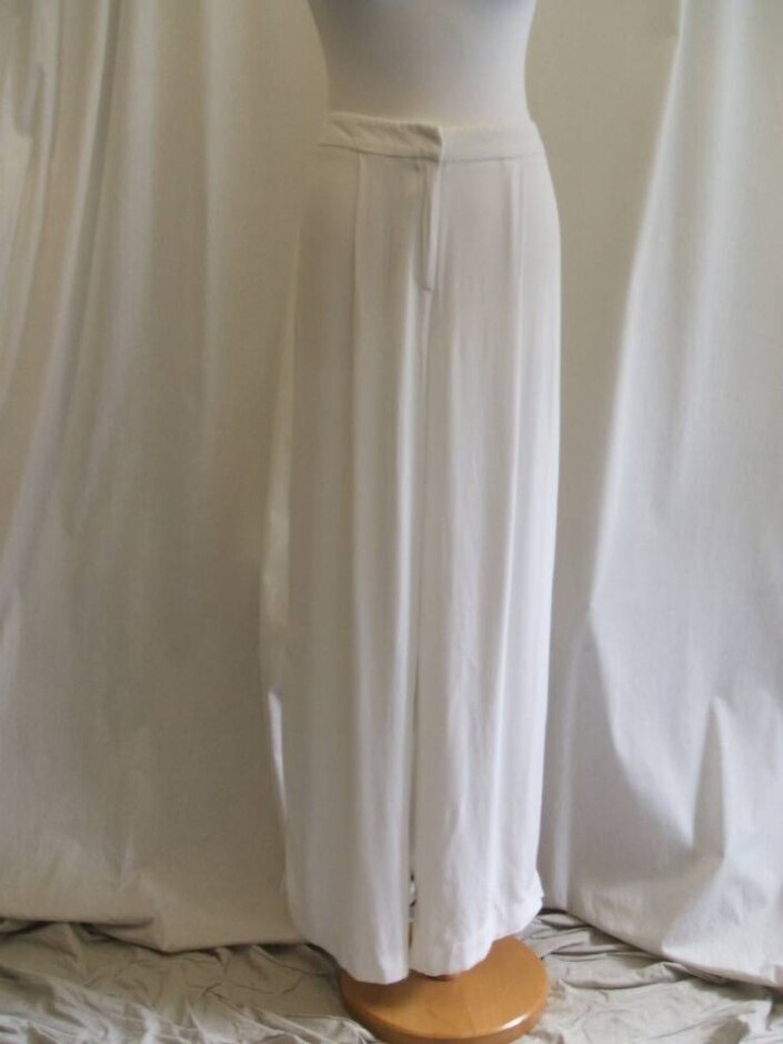 Great Plains Smart Wide Leg Viscose Trouser White Size: 14