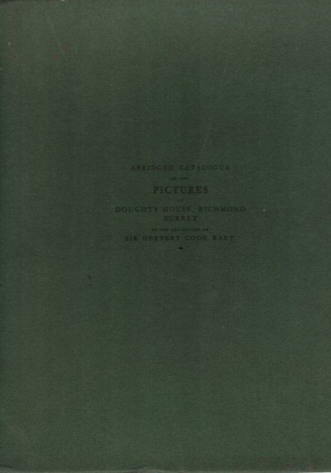 Abridged Catalogue Of The Pictures At Doughty House, Richmond Surrey Plus Ambrose Heal Letter