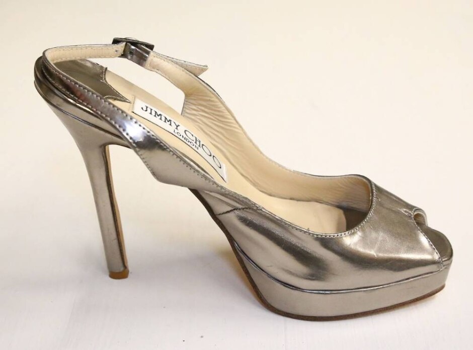Jimmy Choo 5" Heels Silver Size 5 Uk