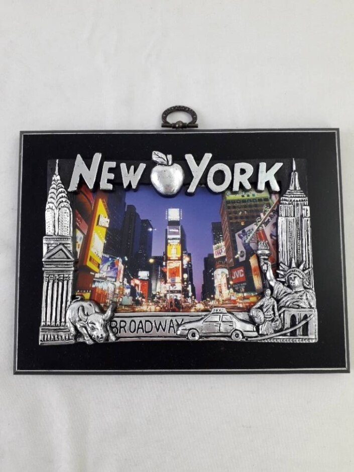 New York 90's Y2k Picture Frame Black 7.2" X 5.5