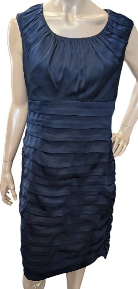 Coast Sleeveless Layered Dress Dark Blue Size: 16