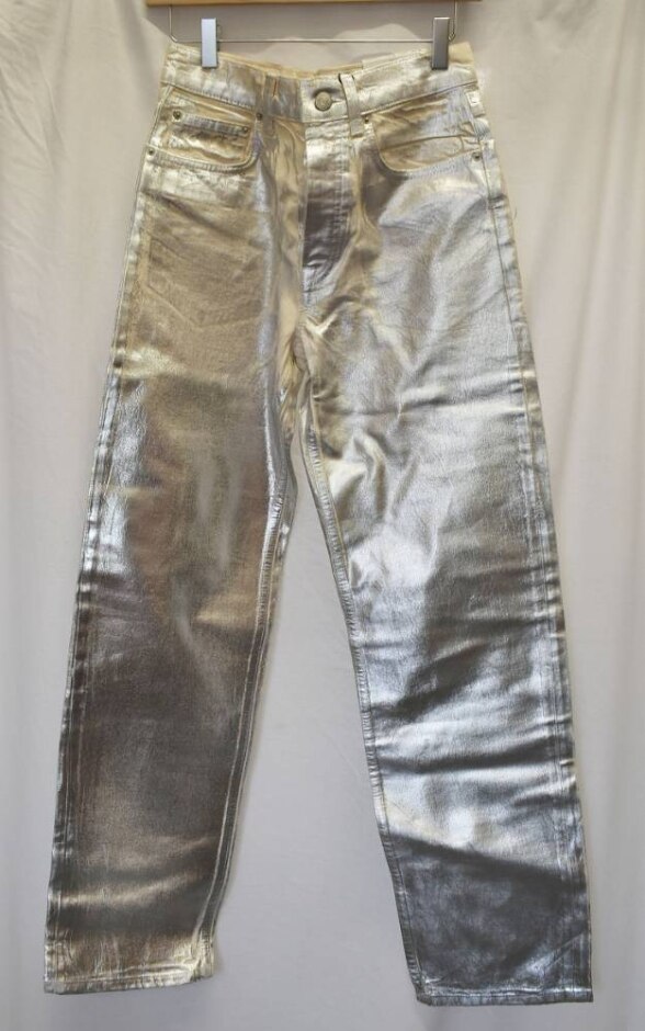 Zara Straight Leg Jeans Silver Size: 8