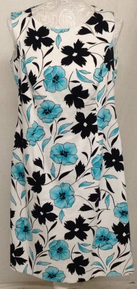 Precis Sleeveless Lined Fitted Dress Turquoise/black Size: 14