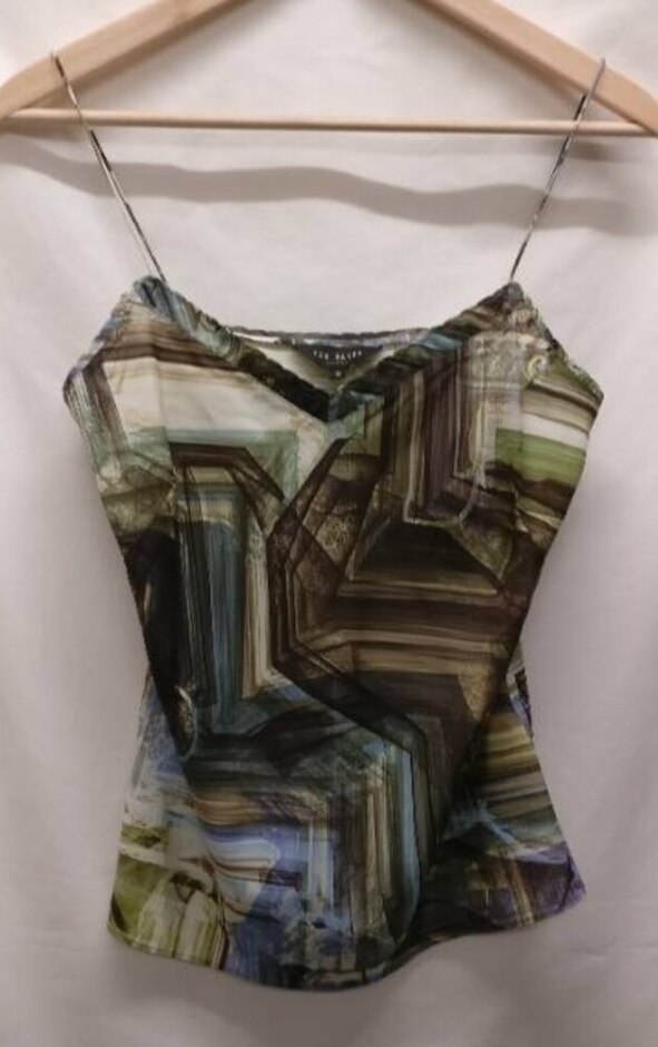 Ted Baker Spaghetti Strap Camisole Green Multi Size: 8