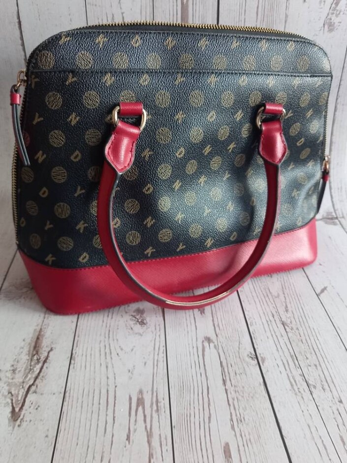 Dkny Top Handle Bag, Red And Black - Used/good