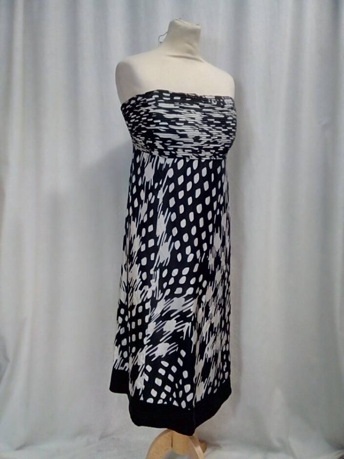 Ted Baker Silk Dress Black/ivory Size: L