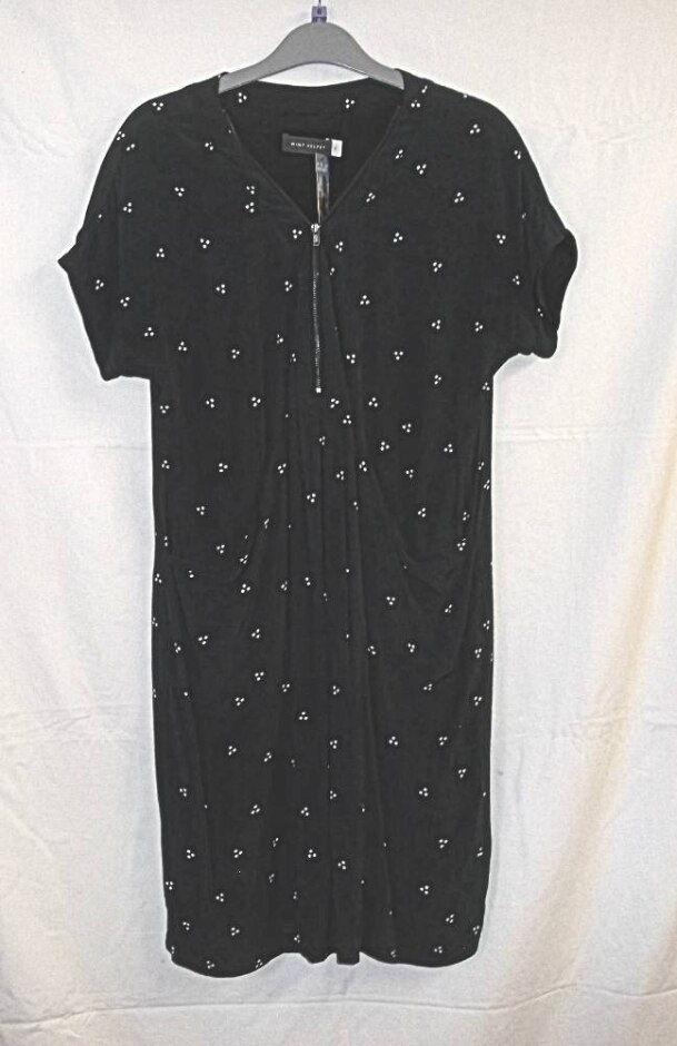 Mint Velvet Zip Front Dress Black Size: 8