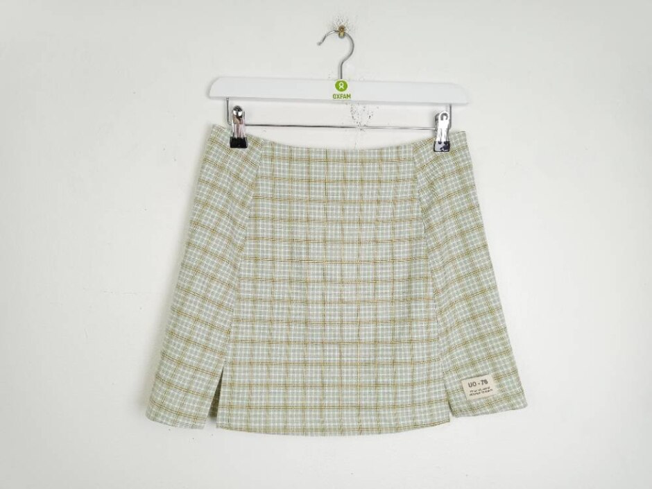 Urban Outfitters Mini Skirt Green Mix Size: S