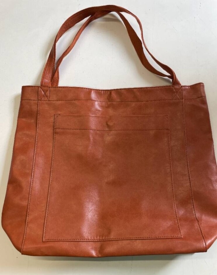 Large Brown Leather Look Tote Bag
