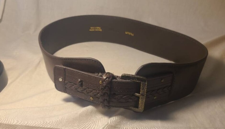 Radley Ladies Wide Finest Leather Dark Brown Waist Belt, Medium Excellent Condition