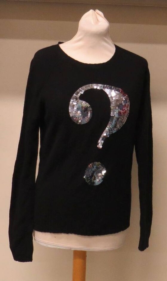 Gharani Strok 'question Mark' Jumper Black Sequin  Size: 12