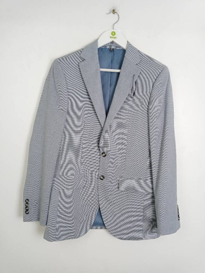 M&s Slim Fit Single Breasted Blazer Blue Size: 38" Chest