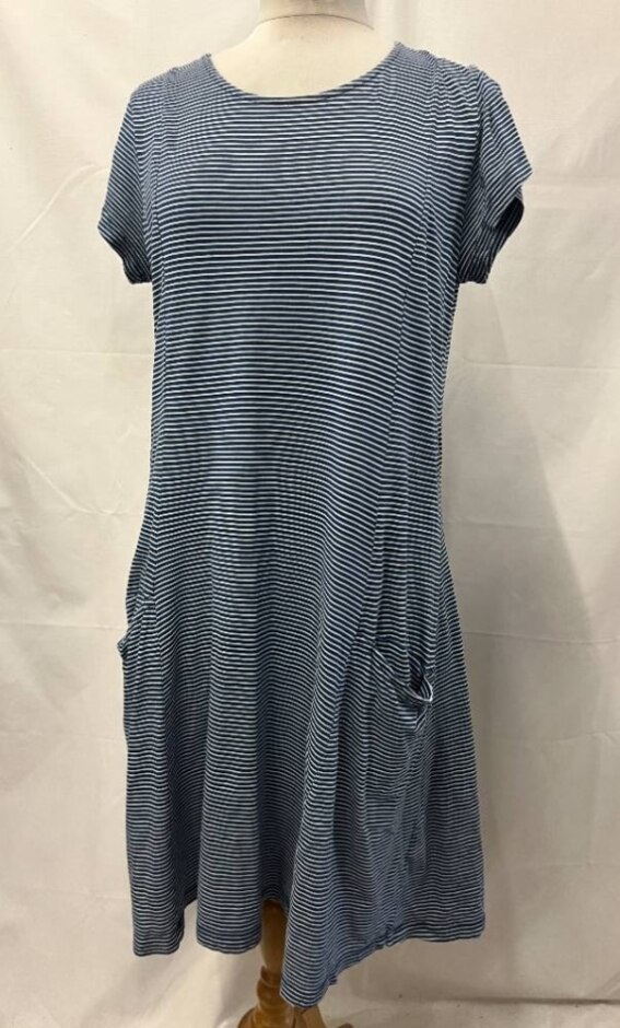 Fatface Cotton Pocket Summer Dress Blue Size: 12
