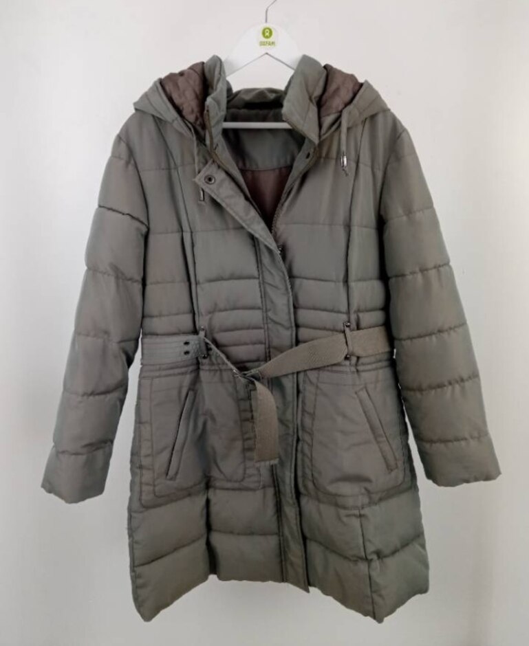 Dunnes Longline Quilted Puffer Coat Grey Size: 16