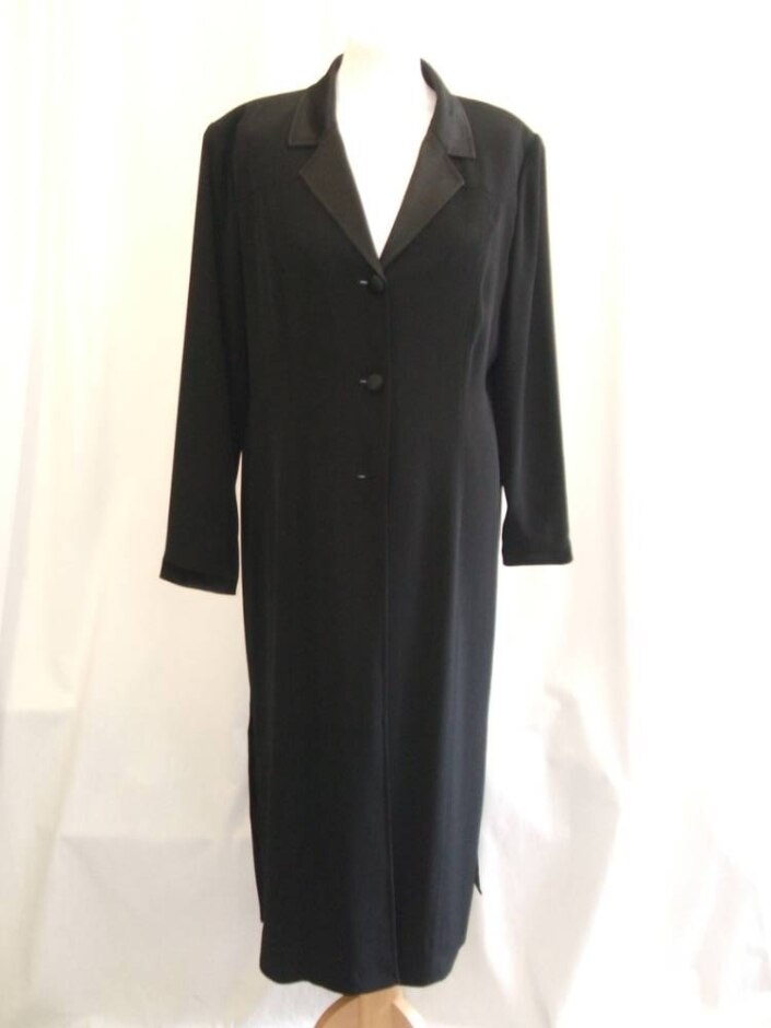 Precis Petite Long Evening Jacket Black Size: M