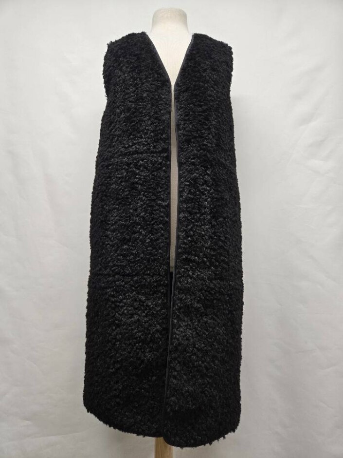 Cos Long Gilet Black Faux Fur Black Size: Xs