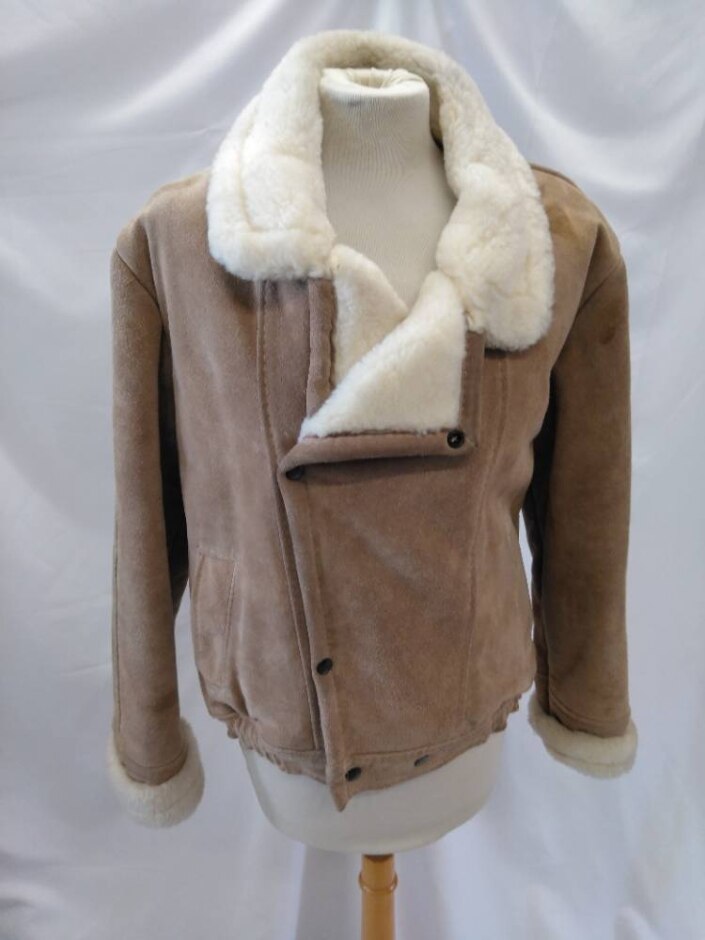 Tara Of London Leather Jacket Beige  Size: 12