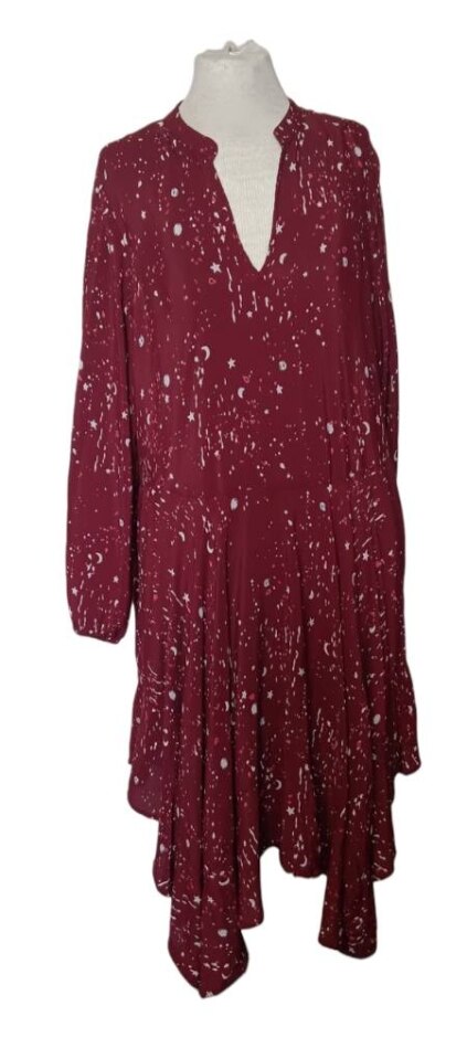 Nine Sannah Miller Knee Length Dress With Sleeves Plum Size: 18