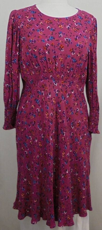 Ghost New Skylar Dress Maroon Ditsy Size: L