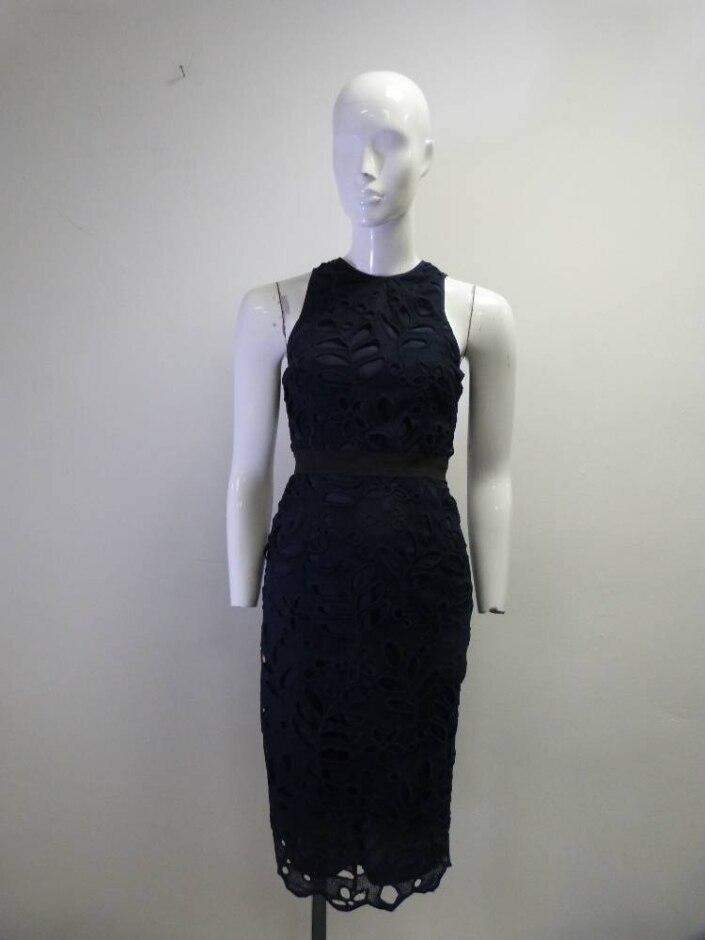 Asos Sleeveless Dress Dark Blue Size: 6
