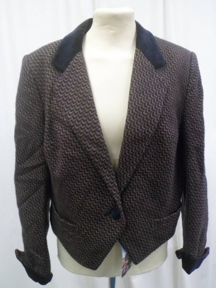 Dereta Smart Winter Jacket Brown & Navy Size: 14